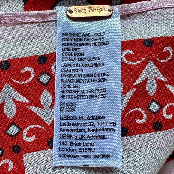 Free People Mod Mosaic Print Bandana Scarf - Picture 6 of 6